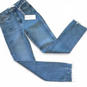 NWT White Label JUST BLACK DENIM Hi-Rise Slim Straight Cropped Jeans Size 31